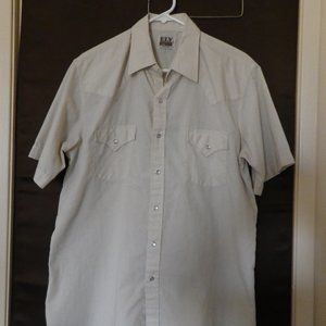 Men's Western short sleeved shirt ivory L